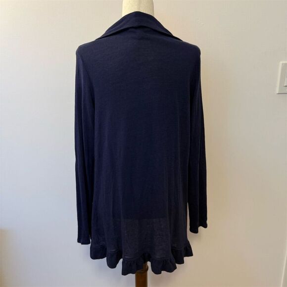 Lilly Pulitzer Women's L Blue Open Front Cardigan Sweater Long Sleeve - Picture 2 of 4